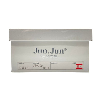 ジュンジュンバイ新宿屋 スニーカー 2210 レザー パープル ブラック レディース サイズ23.5 Jun.Jun by shinjukuya 約23.5cm【7-9】