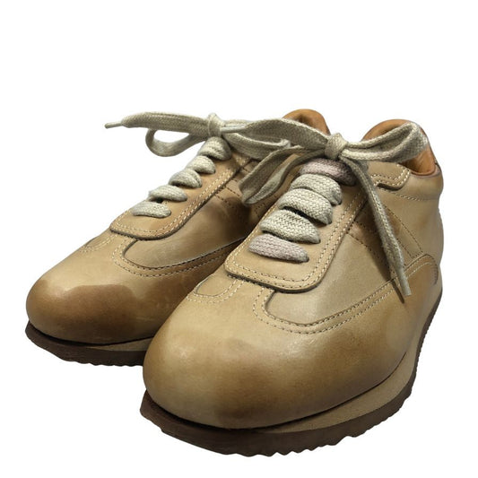 エルメス レザースニーカー ローカット 本革 Hロゴ ブラウン サイズ34相当 HERMES 約22.0cm【AFC44】