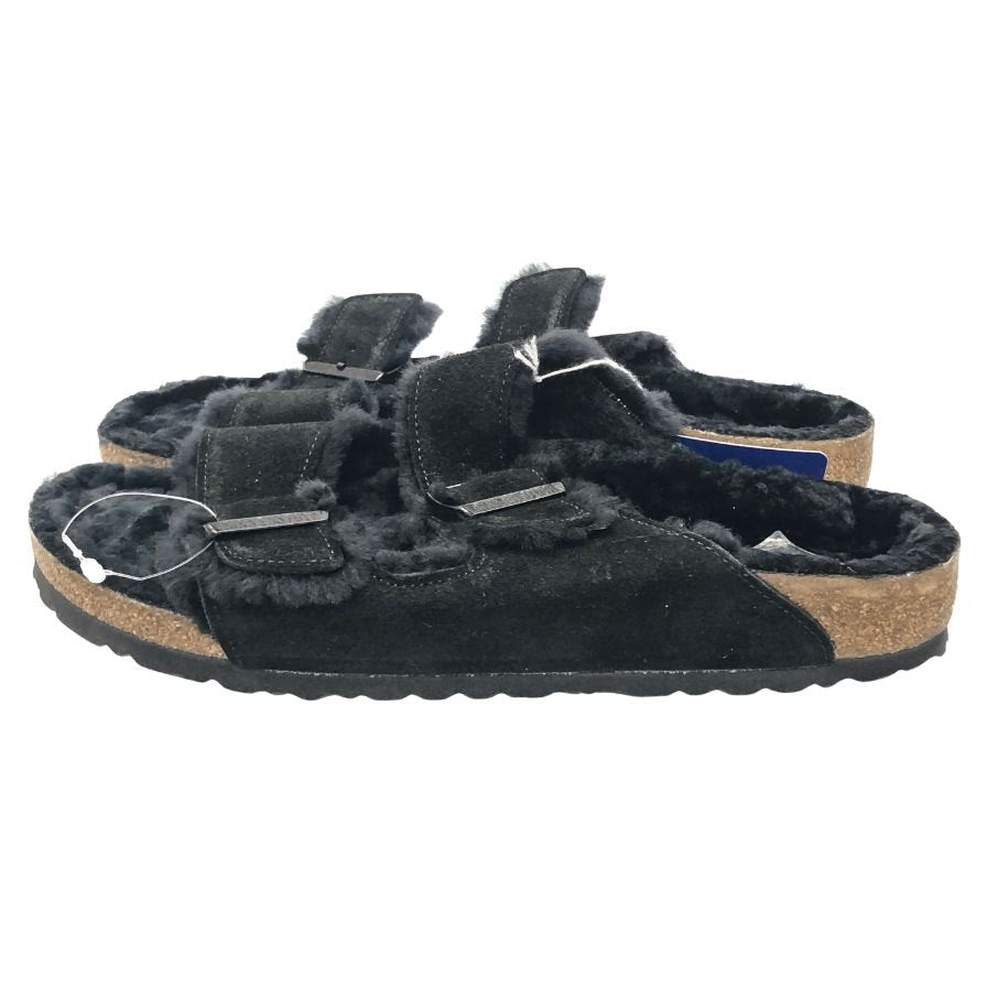 ビルケンシュトック サンダル アリゾナ シアリング スエード ブラック ボア ファー サイズ42 27.0cm メンズ ブラック BIRKENSTOCK  約27.0cm【LA】【中古】