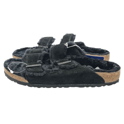 ビルケンシュトック サンダル アリゾナ シアリング スエード ブラック ボア ファー サイズ42 27.0cm メンズ ブラック BIRKENSTOCK  約27.0cm【LA】【中古】