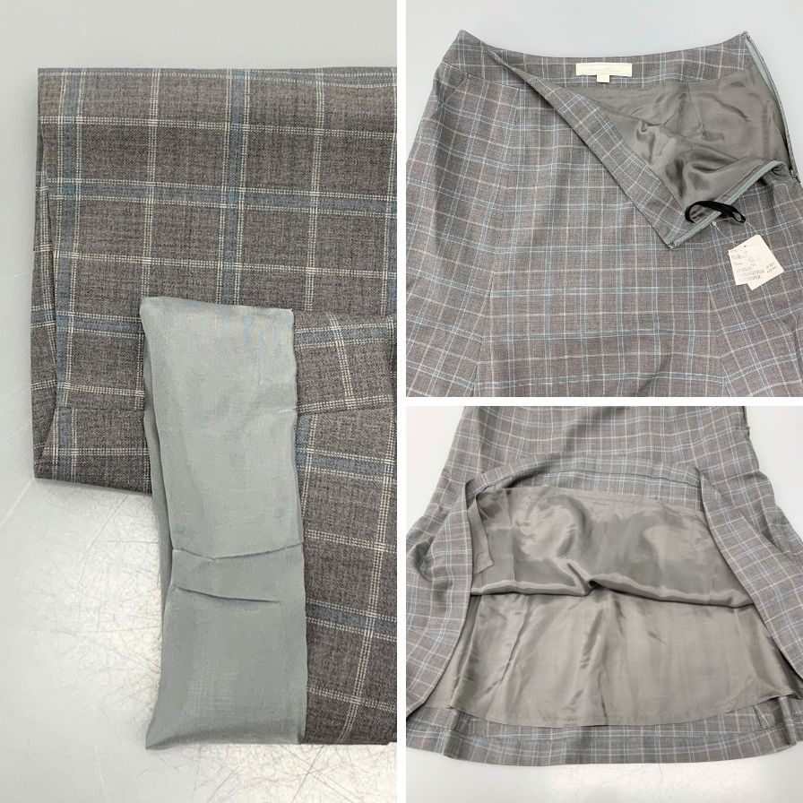 ブルックスブラザーズ スーツ セットアップ ニューヨーク チェック  レディース サイズ4 グレー BROOKS BROTHERS【AFB41】