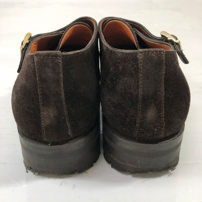 サントーニ レザーシューズ キャップトゥ ダブルモンク 14304 スエード ブラウン メンズ サイズUK5.5 Santoni 約24.0cm【AFD9-2】