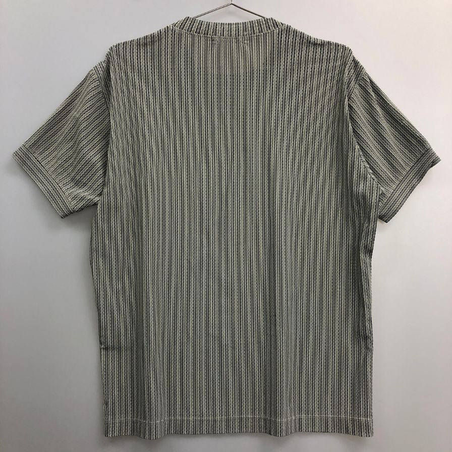 美品◆イッセイミヤケマン 半袖プリーツTシャツ グレー サイズM ISSEY MIYAKE MEN 【AFB43】