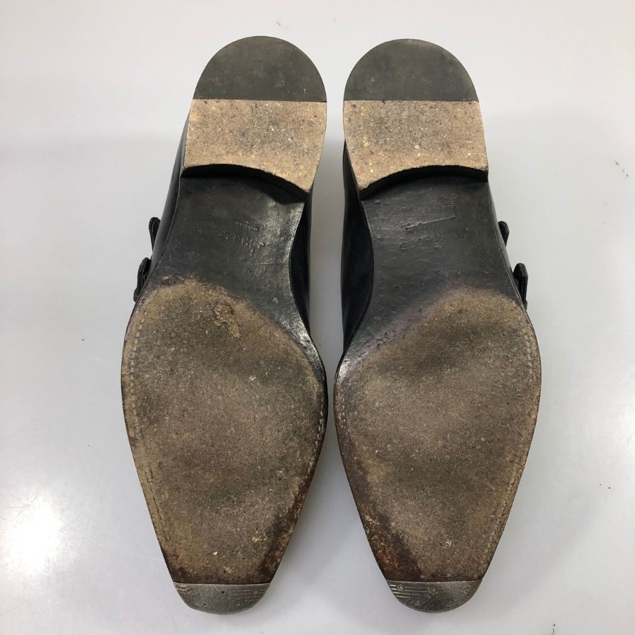 ジョンロブ レザーシューズ チャペル カーフ ダブルモンク 8000ラスト サイズ8.5E ブラック JOHN LOBB CHAPEL ビジネスシューズ 約27.5cm【LA】【中古】