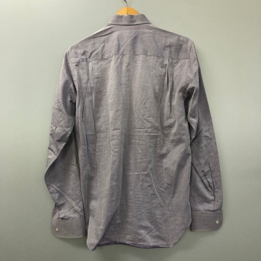 極美品◆ジョルジオアルマーニ 長袖シャツ コットン パープル メンズ サイズ37 GIORGIO ARMANI 【AFB26】