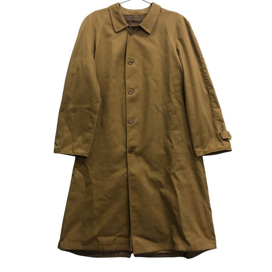 中古◆ノーブランド リバーシブルロングコート ベージュ×千鳥格子 サイズ52 メンズ 【AFB18】