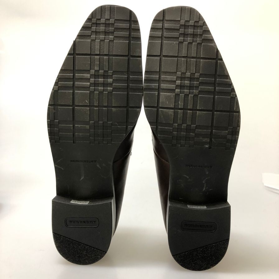 バーバリー コインローファー カーフ スクエアトゥ メンズ ブラウン サイズ24.5cm BURBERRY 約24.5cm【AFD6】