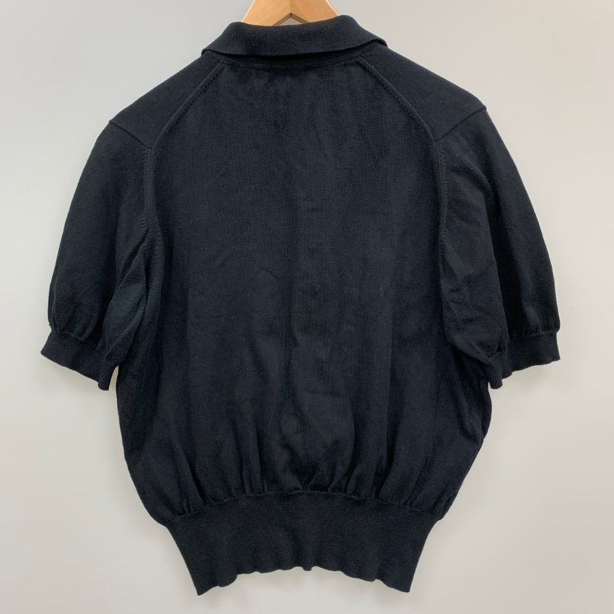 中古◆ブライスランズ ポロシャツ Cotton Short Sleeve Skipper Polo 半袖 コットン ニット スコットランド製 ブラック メンズ サイズ42 Bryceland's 【AFB9】