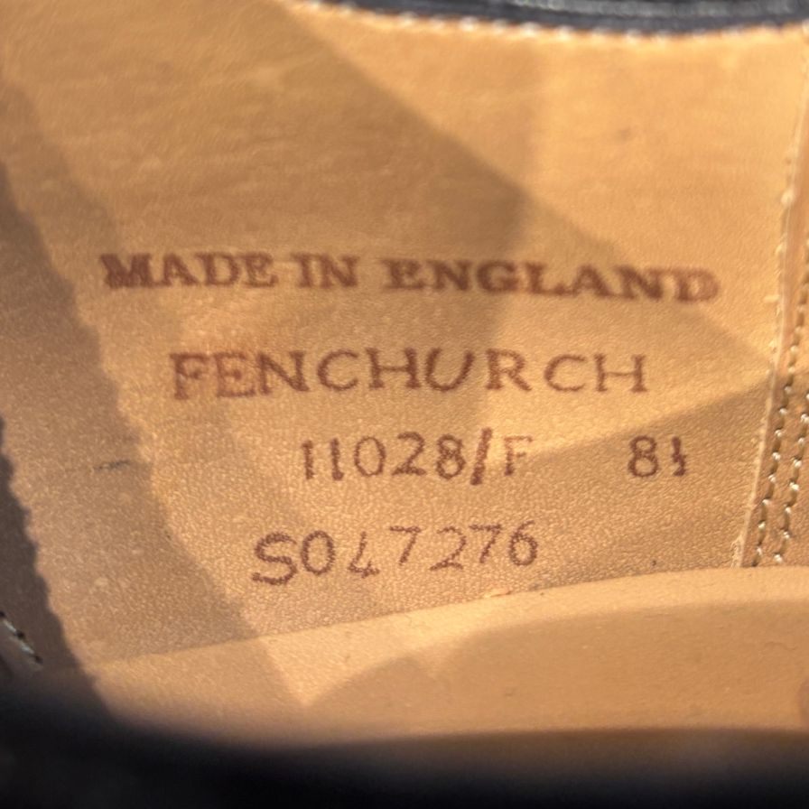 ジョセフチーニー レザーシューズ フェンチャーチ クォーターブローグ カーフ ブラック メンズ サイズUK8.5F JOSEPH CHEANEY FENCHURCH ビジネスシューズ 約27.0cm【LA】【中古】