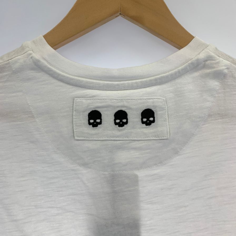 新品同様◆ハイドロゲン Tシャツ  Vネック ロゴ デザイン コットン ホワイト XS HYDROGEN 【AFB16】