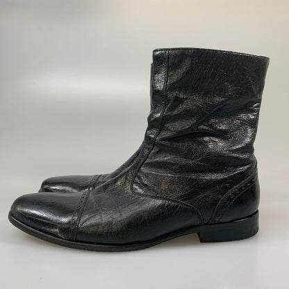 ヒューゴボス ジッブブーツ レザー ブラック サイズ40 HUGO BOSS 約25.5cm【AFC44-2】