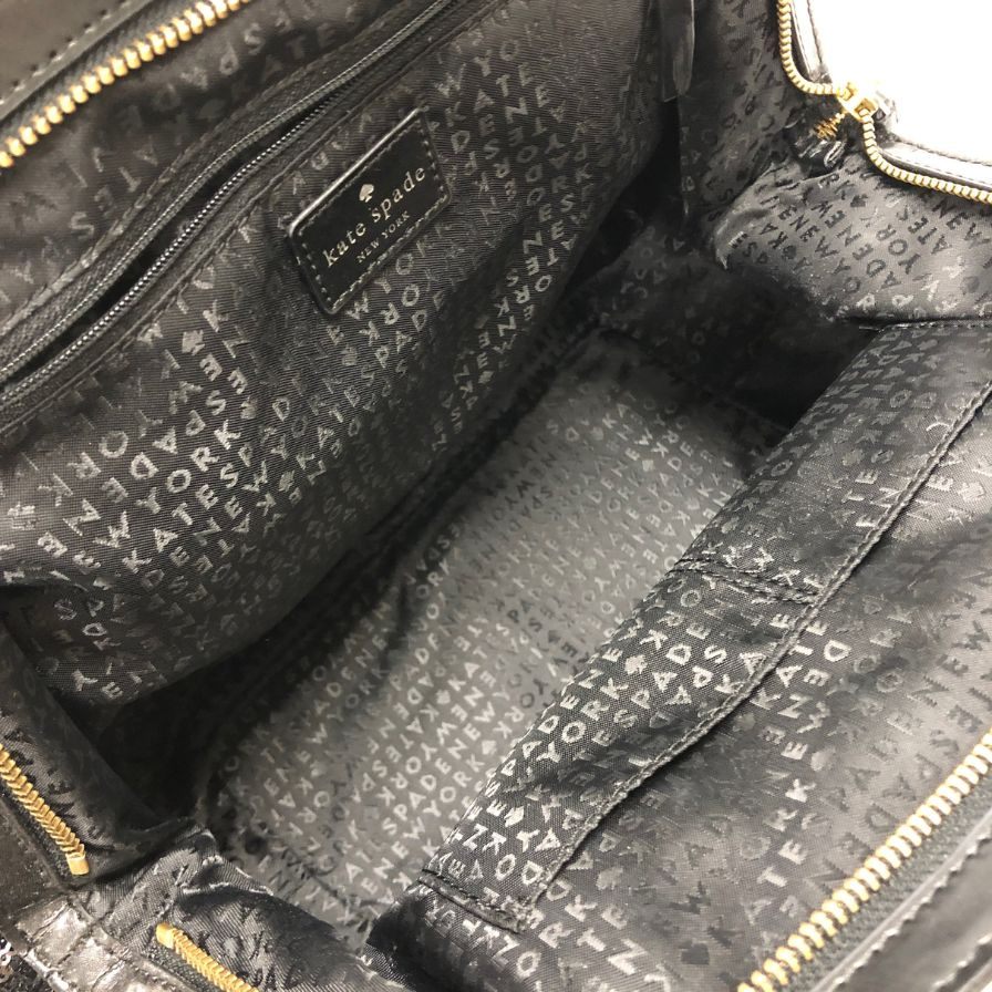ケイトスペード ハンドバッグ スパンコール レザー 装飾 トート ブラック レディース Kate spade【AFE1】
