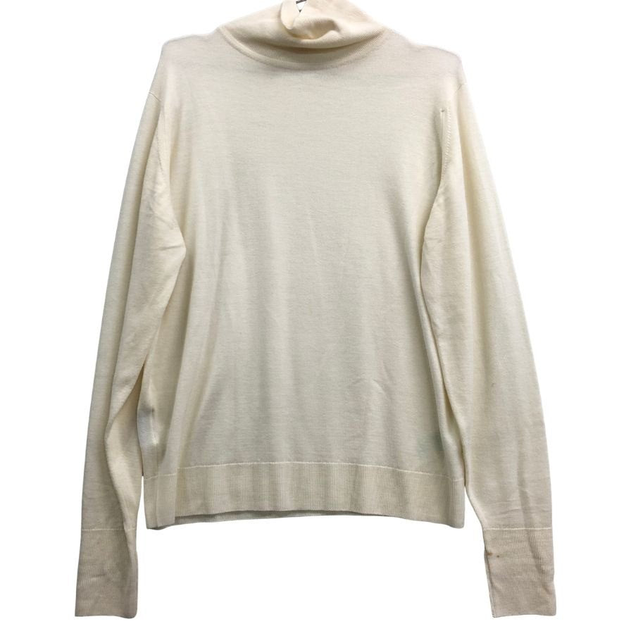 美品◆ジョンスメドレー ニットセーター 長袖 タートルネック ウール アイボリー M JOHN SMEDLEY 【AFB3】