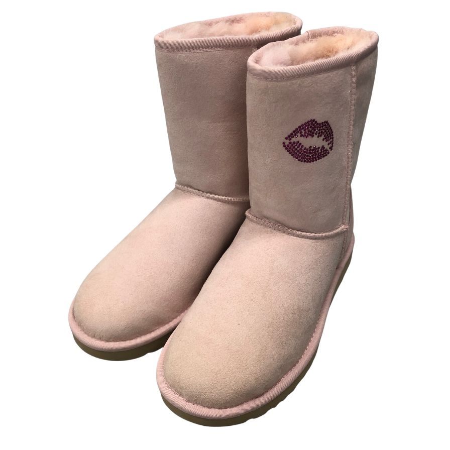 アグ クラシック ショート ムートン ブーツ 1016223 スターマーク レディース サイズ24cm ピンク UGG 約24.0cm【AFD1】