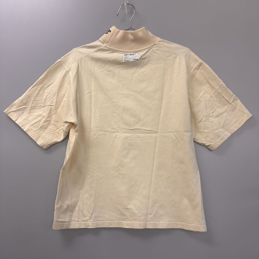 中古◆キャプテンズヘルムゴルフ モックネックTシャツ ベージュ サイズM メンズ Cph/Golf 【AFB44】