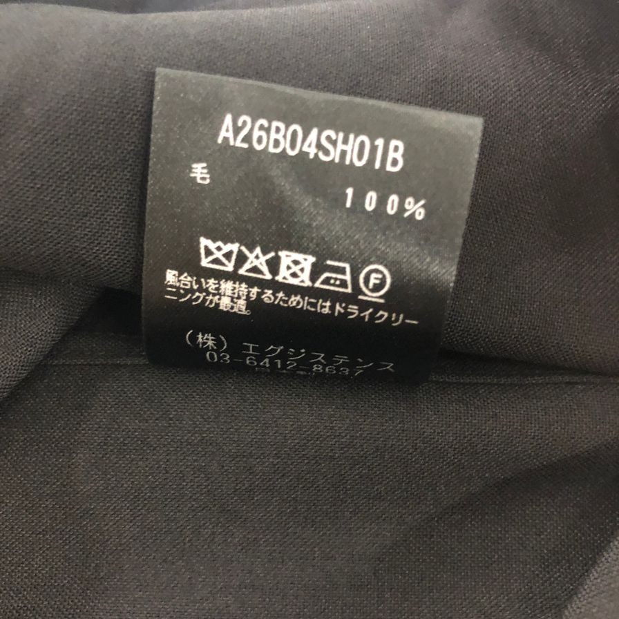 中古◆マーカウェア コンフォートフィット 半袖シャツ ウール100% メンズ サイズ2 ブラック MARKAWERE 【AFB3】