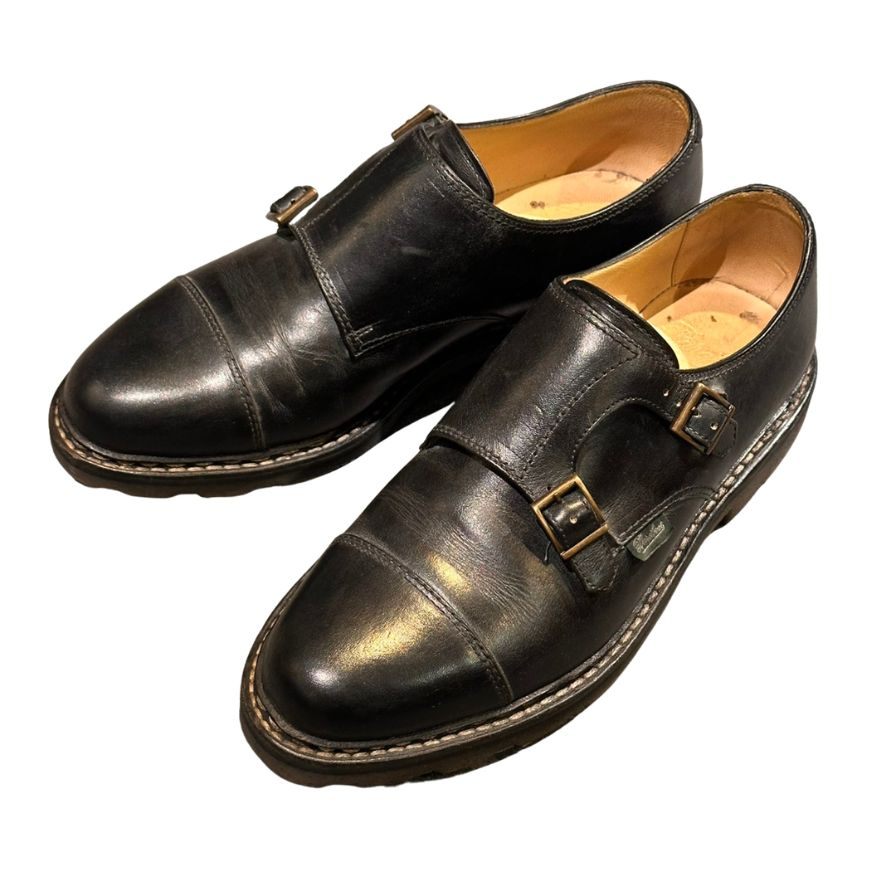 パラブーツ ウィリアム レザーシューズ ダブルモンク ブラック サイズUK7 PARABOOT ビジネスシューズ 約25.5cm【LA】【中古】