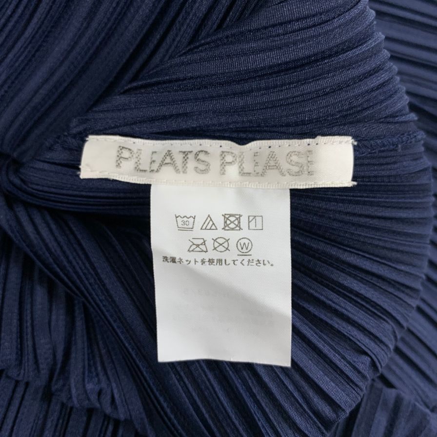 極美品◆イッセイミヤケ プリーツプリーズ ワンピース PP33JH563343 ネイビー サイズ5 ISSEY MIYAKE PLEATS PLEASE 【AFB48】