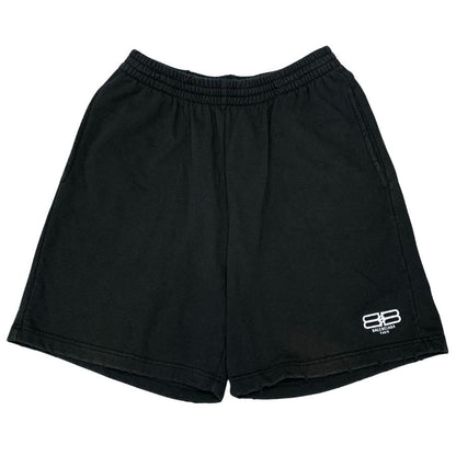 バレンシアガ 24SS ハーフパンツ スウェット ダメージ加工 ブラック ユニセックス サイズXXS 676137 BALENCIAGA 【AFB32】