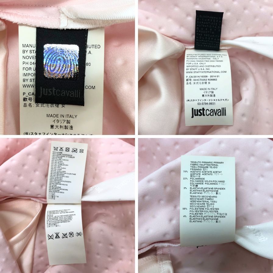 極美品◆ジャストカヴァリ  ノースリーブワンピース  レディース 2014 サイズ40 ピンク Just Cavalli 【AFB22】