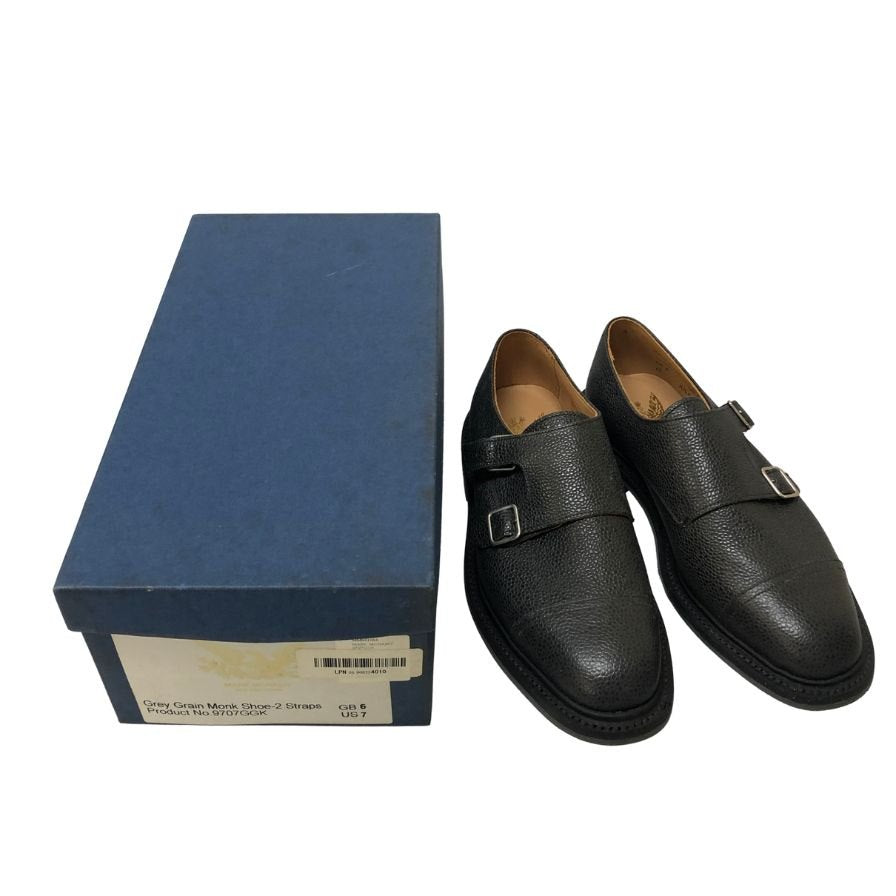 マーク マクナイリー  シボレザー ダブルモンク ブラック サイズ6 MARK MCNAIRY 約25.0cm【AFD40】