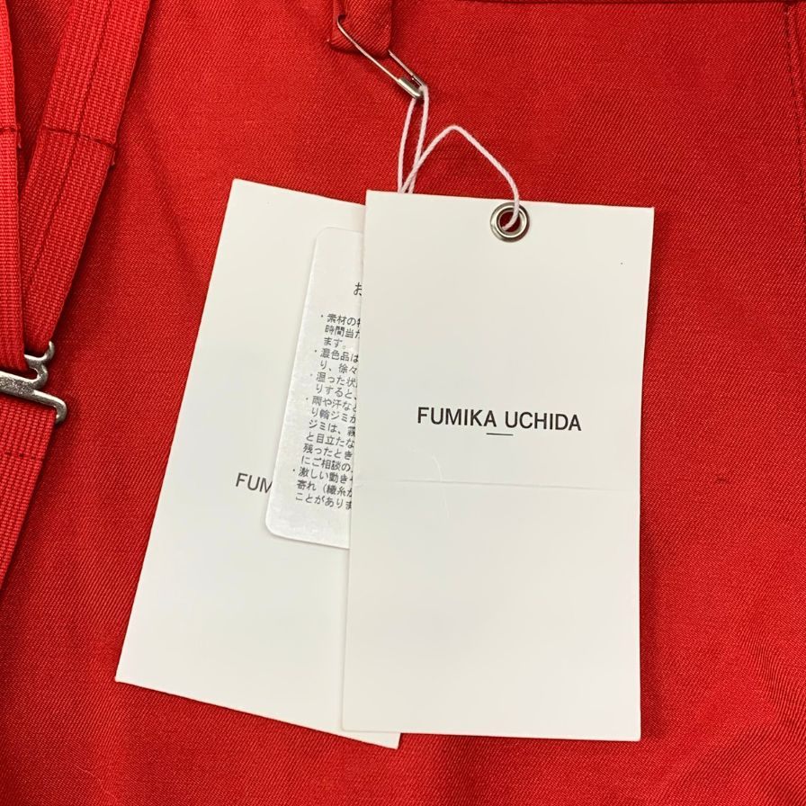 フミカ ウチダ 22AW ギャバジンハーネスパンツ サイズ34 レディース レッド FU-P-PT008 FUMIKA UCHIDA 【AFB42】