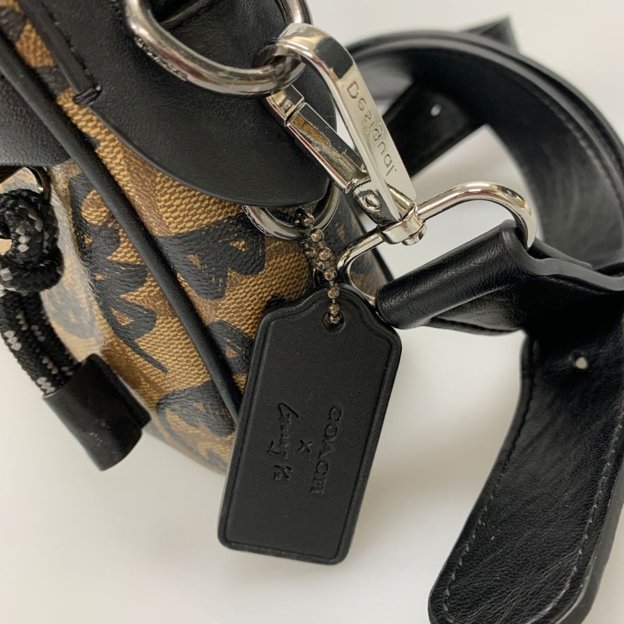 コーチ×ガンユー ショルダーバッグ 2526 レザー ジップ ユニセックス ブラウン COACH guang yu【AFE6】