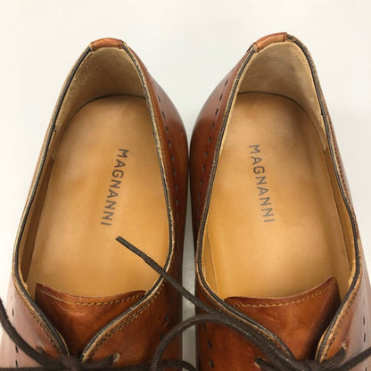 マグナーニ レースアップシューズ ホールカット メダリオン ブラウン メンズ サイズ40 17505 MAGNANNI 約25.0cm【AFC5】