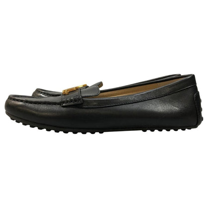 ローレン ラルフローレン ドライビングシューズ バーンズバリー レザー ゴールド金具 ブラック レディース UK6.5 Lauren Ralph Lauren BARNSBURY 約25.5cm【AFC44】