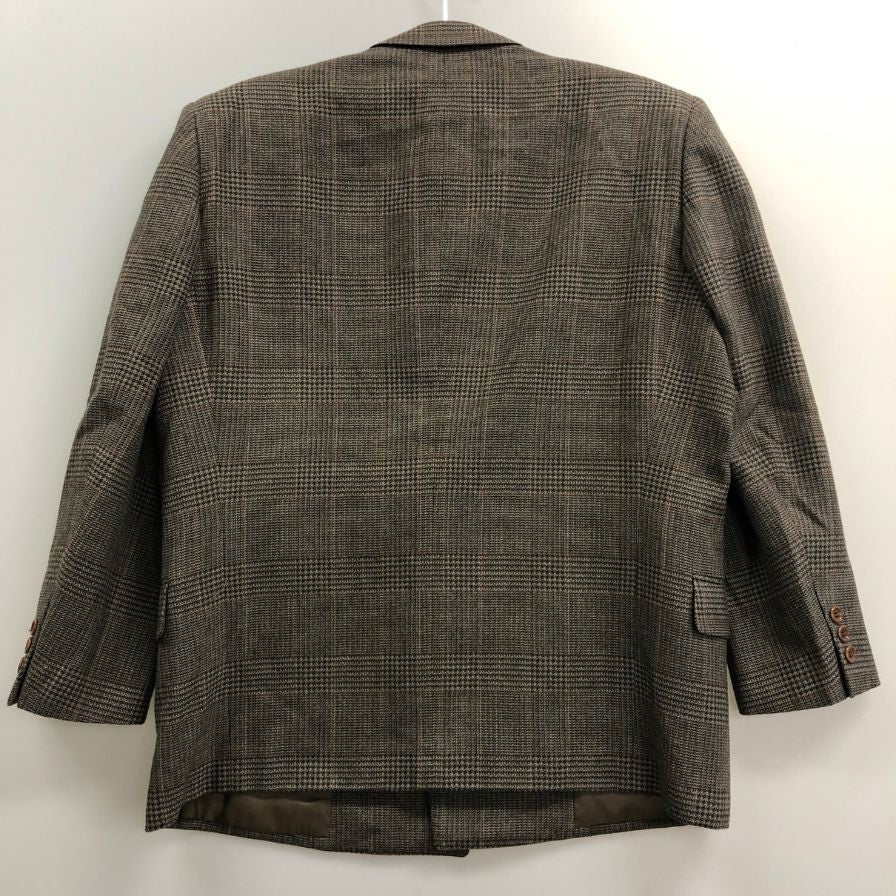 美品◆クリスチャンディオールムッシュ テーラードジャケット ダブル チェック ブラウン系 メンズ サイズS Christian Dior MONSIEUR 【AFF22】