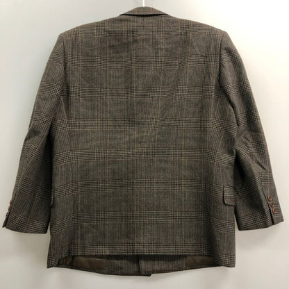 美品◆クリスチャンディオールムッシュ テーラードジャケット ダブル チェック ブラウン系 メンズ サイズS Christian Dior MONSIEUR 【AFF22】