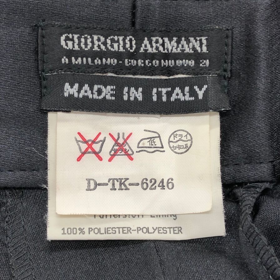 ジョルジオアルマーニ パンツ ボタンフライ ブラック シルク レディース サイズ38 GIORGIO ARMANI 【AFB12】