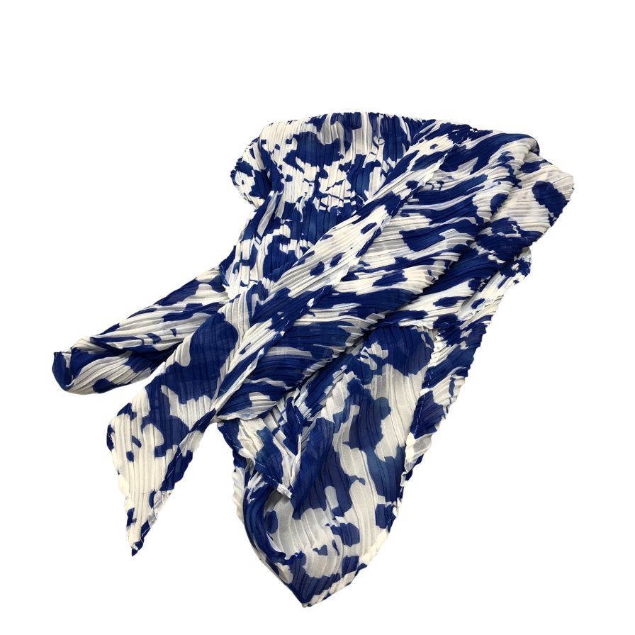 プリーツプリーツ イッセイミヤケ ストール 総柄 ポリエステル ショール ブルー PLEATS PLEASE ISSEY MIYAKE【AFB49】