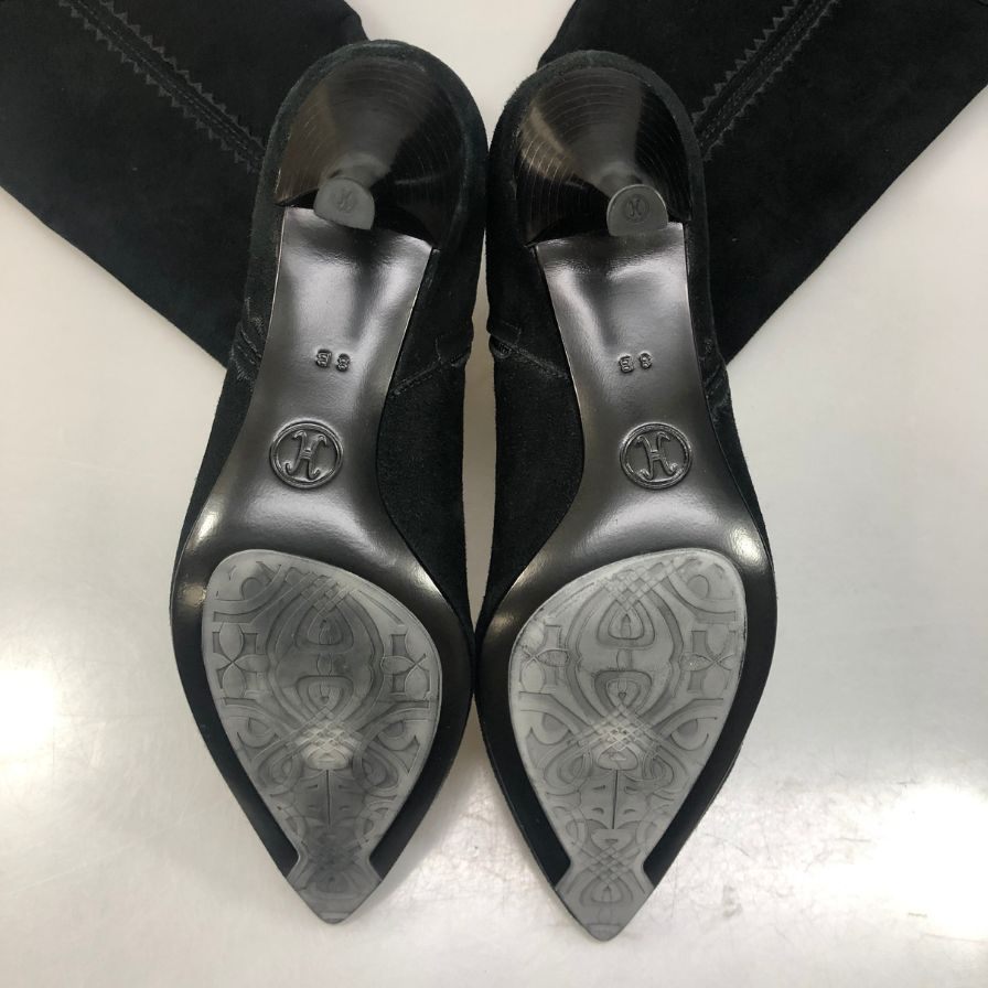 コールハーン スウェード ロング ブーツ  レディース サイズ 3B  ブラック COLE HAAN 約22.0cm【AFD9-2】