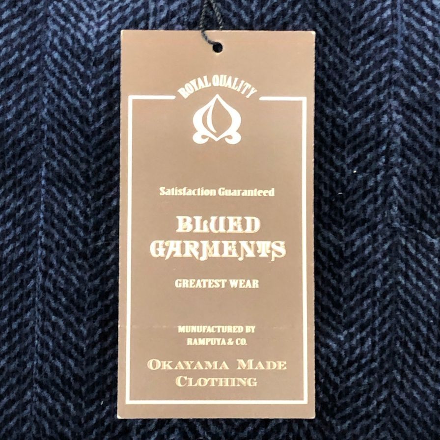 新品同様◆ブルードガーメンツ 4Bベスト スチールボタン コットン100% 日本製 メンズ サイズ40 ブルー BLUED GARMENTS 【AFB20】