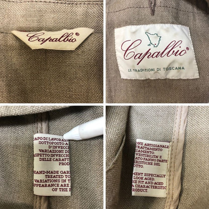 中古◆カパルビオ 3B リネン ジャケット ベージュ メンズ サイズ50 Capalbio 【AFB6】
