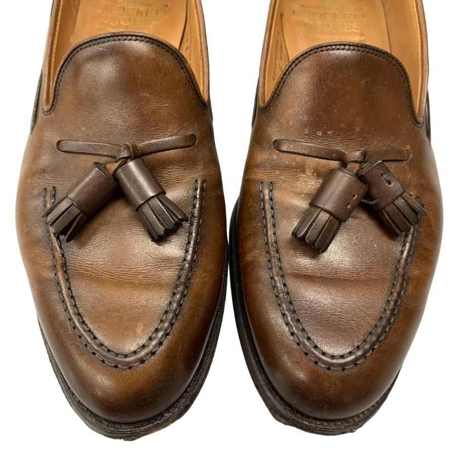 クロケット&ジョーンズ レザーシューズ タッセル ローファー キャベンディッシュ2 メンズ ブラウン サイズUK7.5E CROCKETT&JONES CAVENDISH2 約26.0cm【AFC1】