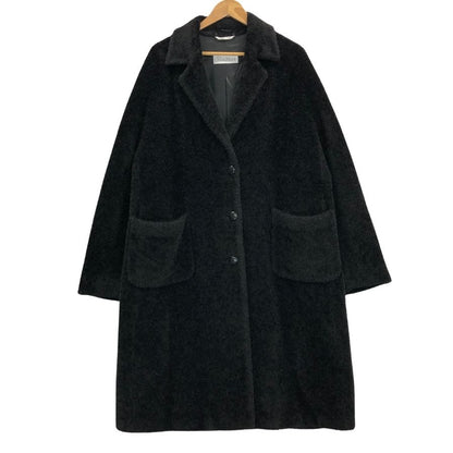 美品◆マックスマーラ コート アルパカ×ウール サイズ42  ブラック レディース  旧白タグ Max Mara 【AFA11】