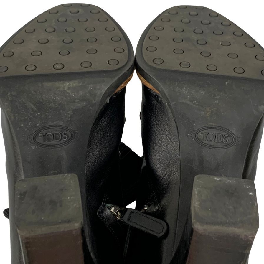 トッズ レースアップブーツ カーフ サイズ36 レディース ブラック TOD`S 約23.0cm【AFC47】