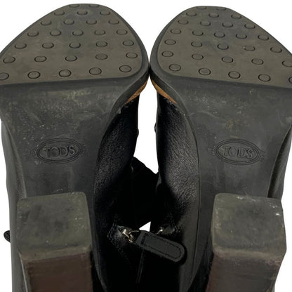 トッズ レースアップブーツ カーフ サイズ36 レディース ブラック TOD`S 約23.0cm【AFC47】