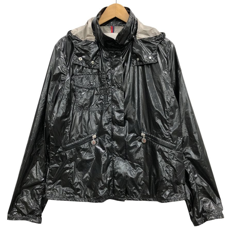 中古◆モンクレール ナイロンフーディージャケット MATERIAL STOFF ハンガリー製 レディース サイズ5 ブラック MONCLER 【AFB17】