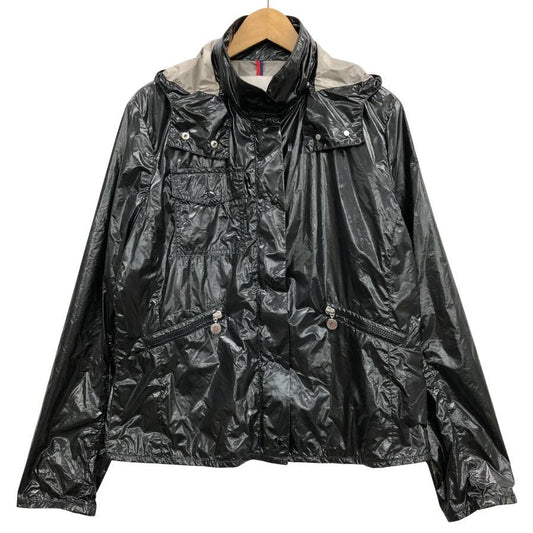 中古◆モンクレール ナイロンフーディージャケット MATERIAL STOFF ハンガリー製 レディース サイズ5 ブラック MONCLER 【AFB17】