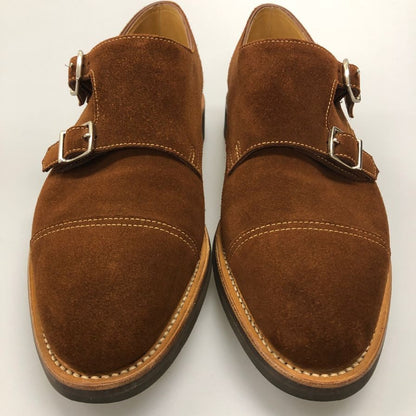 ジョンロブ レザーシューズ ダブルモンク ウィリアム スエード ブラウン メンズ サイズUK7E 9795ラスト JOHN LOBB William スエードシューズ 約25.5cm【LA】【中古】