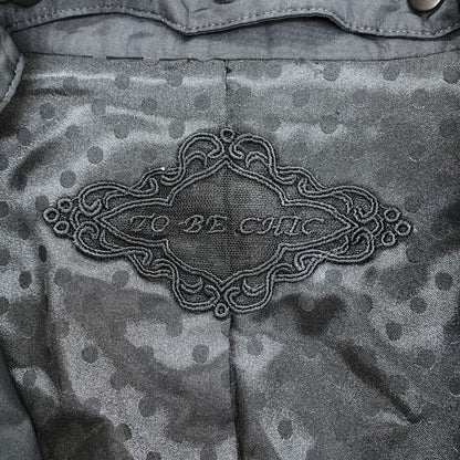 美品◆トゥービーシック コート フリル デザイン スプリングコート ポリエステル ブラック レディース サイズ42 TO BE CHIC 【AFB2】