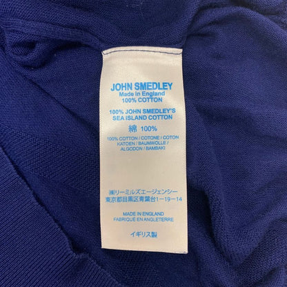 中古◆ジョンスメドレー 半袖ニットポロ スキッパー ブルー メンズ サイズL JOHN SMEDLEY 【AFB29】