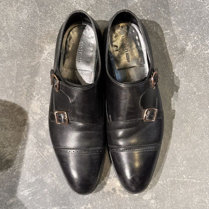 ジョンロブ レザーシューズ ダブルモンク フィリップ2 ダブルバックル ブラック メンズ サイズUK7.5E JOHN LOBB ビジネスシューズ 約26.0cm【LA】【中古】