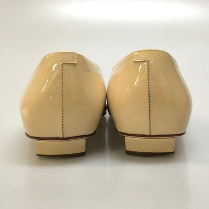 ロジェヴィヴィエ パンプス フラットシューズ スクエアバックル パテントレザー ベージュ系 レディース サイズ40 Roger Vivier 約26.0cm【AFD4】