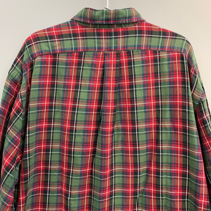 美品◆ラルフローレン ボタンダウンシャツ 90S オールド チェック レッド メンズ サイズL Ralph Lauren 【AFB8】