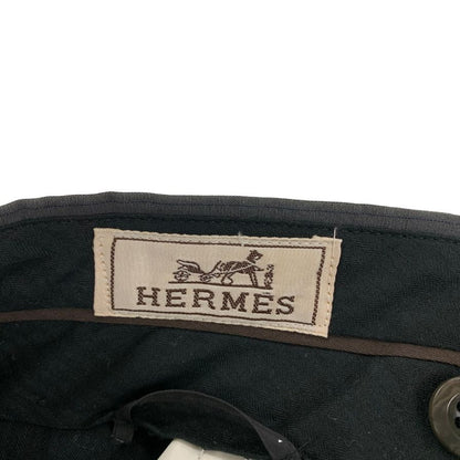 美品◆エルメス パンツ ストライプ コットン×麻 グレー系 メンズ サイズ40 HERMES 【AFB11】