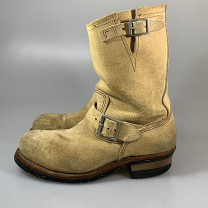レッドウィング エンジニアブーツ スエード 8268 メンズ US7.5 ベージュ REDWING 約25.5cm【AFC28】